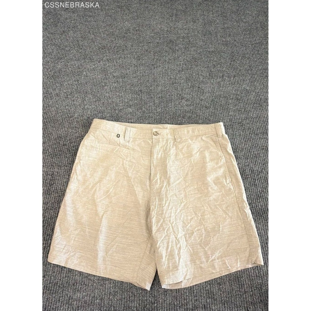 Eddie Bauer Men's Tan Specialty Dyed Cotton Slub Utility Shorts Sz 38